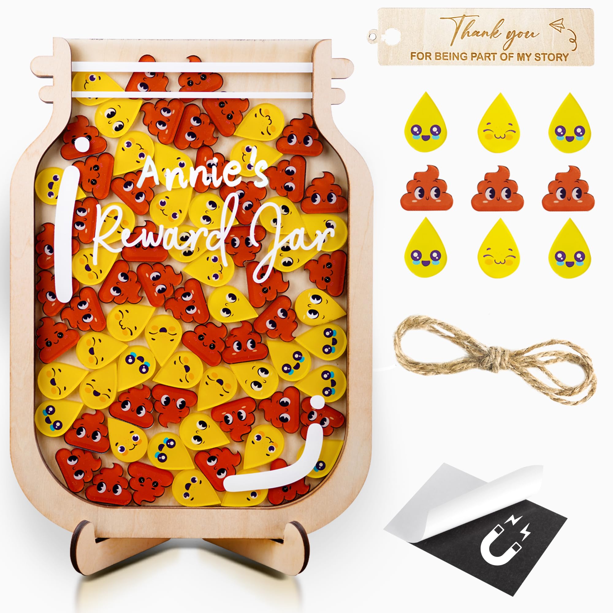 Personalized pood Magnetic Reward Jar Kids Potty Training Behavior Chart for Toddlers Classroom Management Teacher Tools Back to School Gifts for Boys Girls