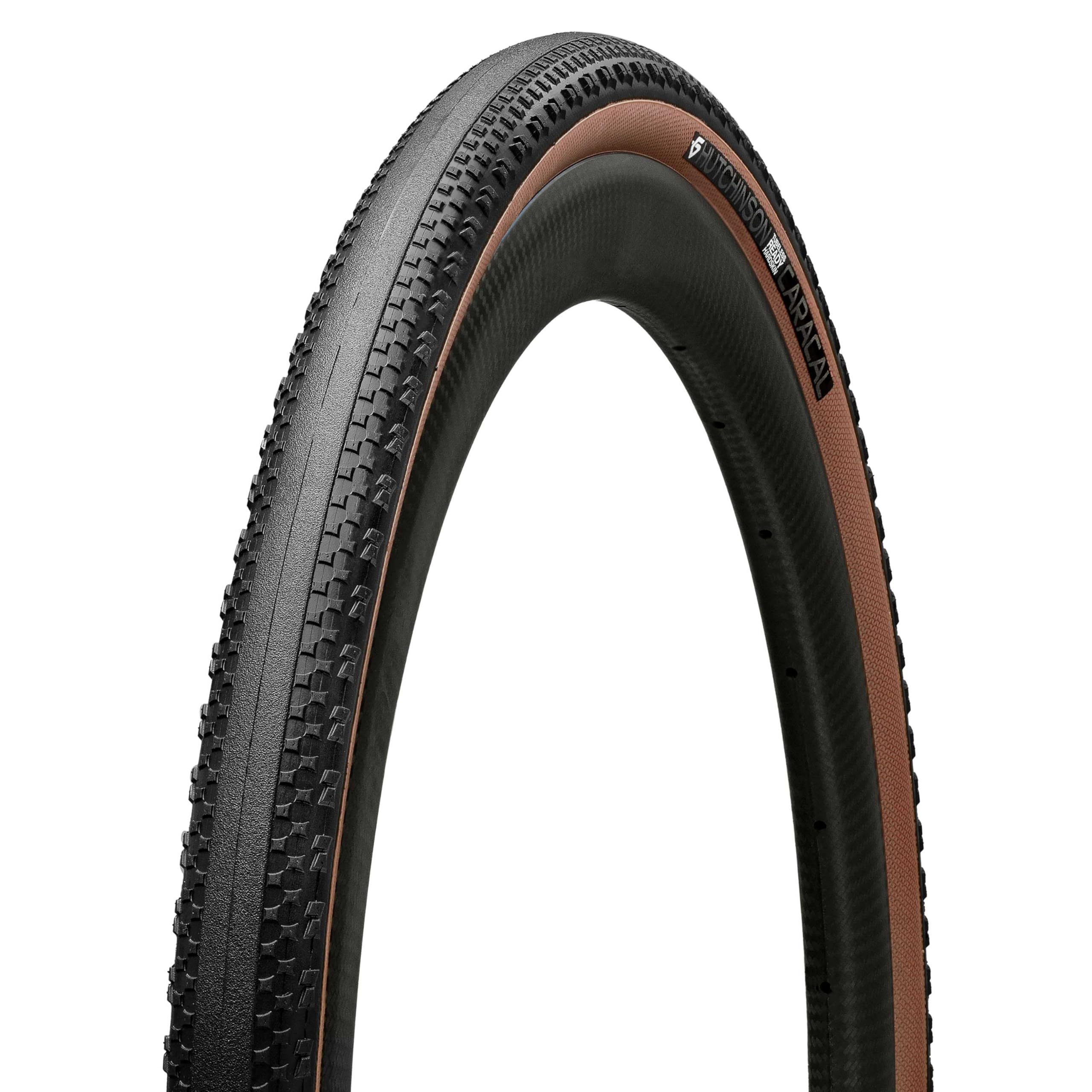 Hutchinson – Caracal – Dry Terrain Gravel Tyre – Hardskin – Bi-compound – Folding Bead – Tubeless Ready – 700 x 40c – Black/Tan