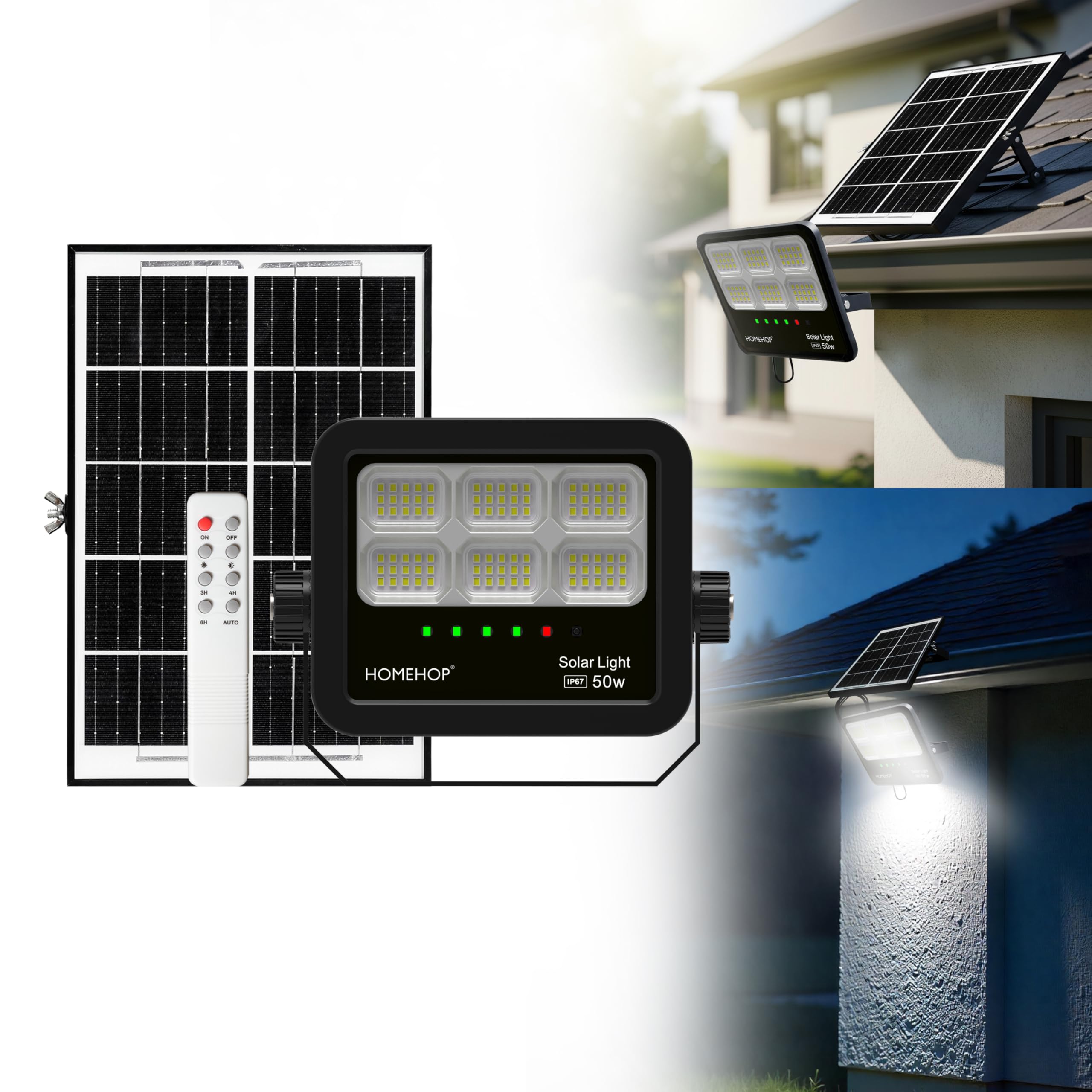 Homehop Solar Light Outdoor Home Waterproof 50 W Automatic Wireless Solar Led Wall Lamp for Home Garden Balcony Courtyard Patio and Pathway (5 Ah,ABS)-picture-39