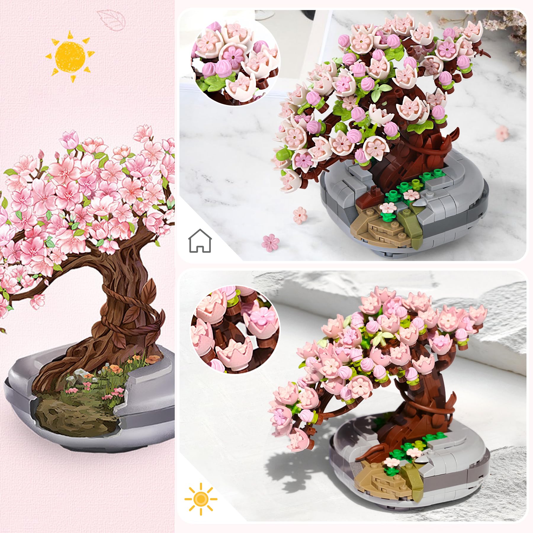 ⭐︎haha⭐︎さん専用⭐︎Toy's by inity Flower Bouquet Amazon.com: ZIYOSTAR Mini Bricks Cherry Blossoms Plant