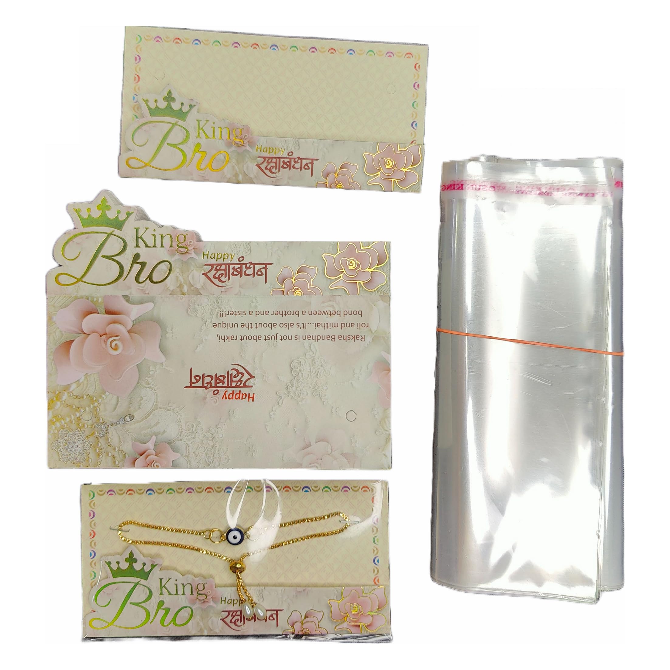 Precious Art by Sonal - Rakshabandhan Handmade Rakhi Packaging Royal Collection - Pack of 100 (Design-8)