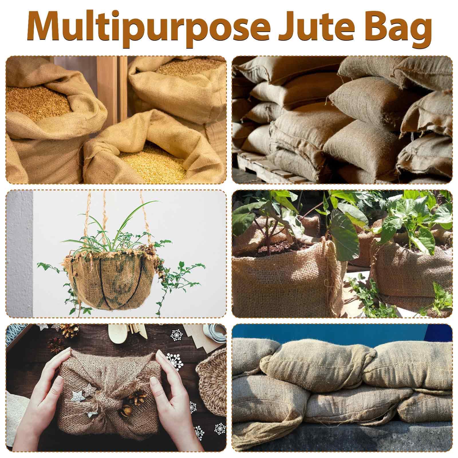 Sac Toile de Jute,3 Pièces Sac en Toile de Jute 60 x 100 cm,Sac Pomme de Terre Jute pour Le Stockage des Aliments,Le Jardinage