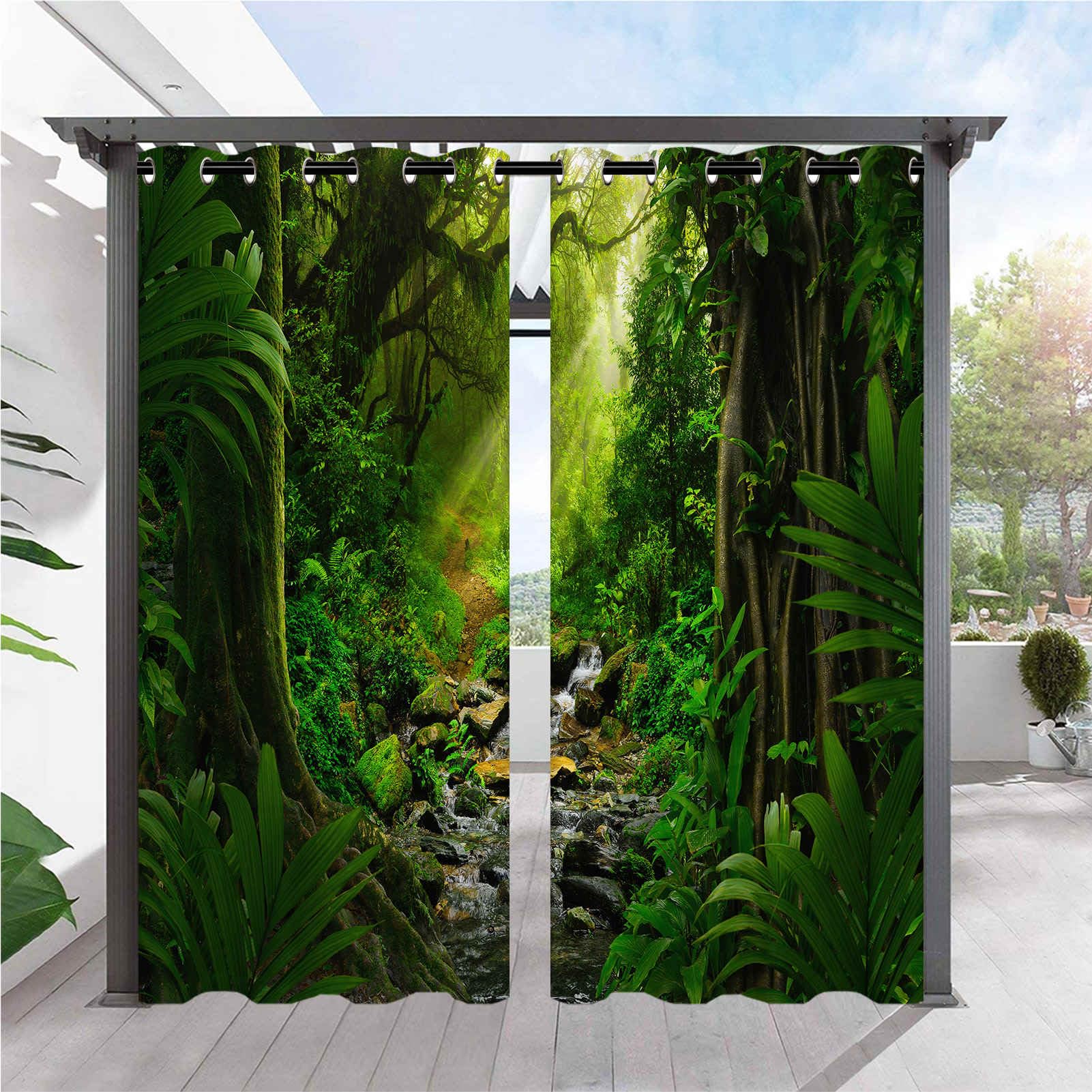 ANHOPE Patio Outdoor Curtains Waterproof Eyelet Top 52 x 108 Inch 2 Panels — image 1