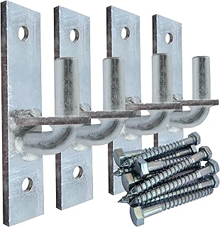 Jikacok Wall Mount Gate Hinge, Sturdy Fence Gate Hinges Fence Post Chain Link Gate Hinge. 4 Pack Sturdy Wall Mount Gate Hinges with 5/8 Hinge Pin