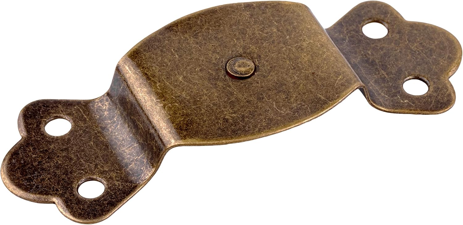 Antique Brass Trunk Handle Loop with Nail | Pack of 2 | Hardware for Slotted Trunk Handle | UA-17-HLAB