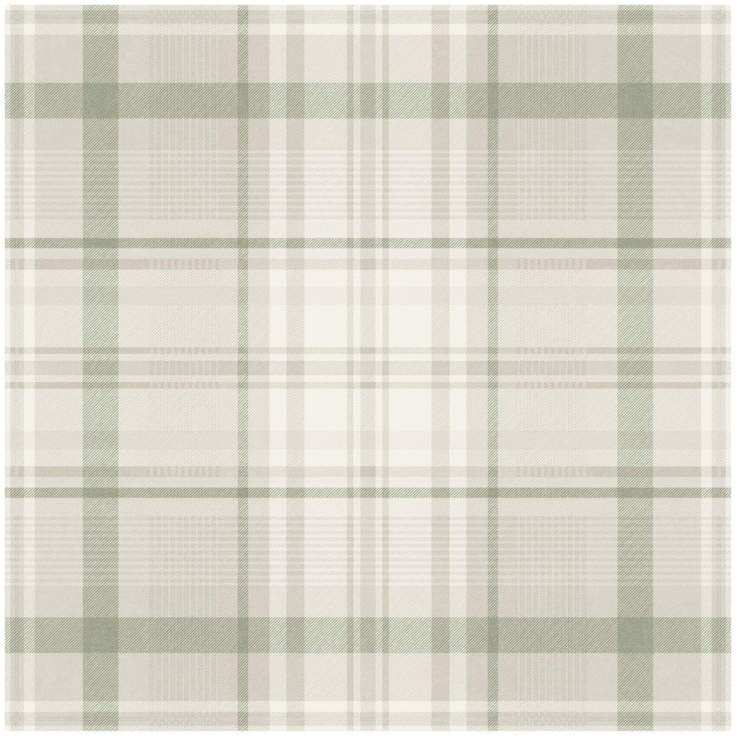 YöL Kirkham Check Green Wallpaper - Contemporary Versatile Sophisticated - Bedroom Living Room Lounge - 10.05m x 53cm Roll - Feature Statement Wall - Paste The Paper Washable