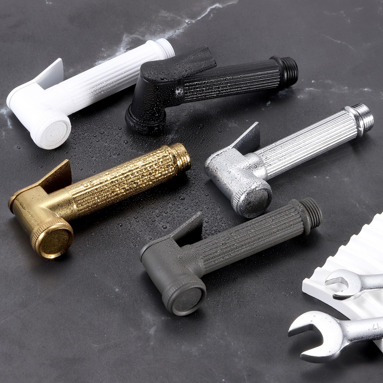 uxcell Handheld Bidet Sprayer Metal Black Adjustable Water Pressure Control Ergonomic Design Wide Application — view 6