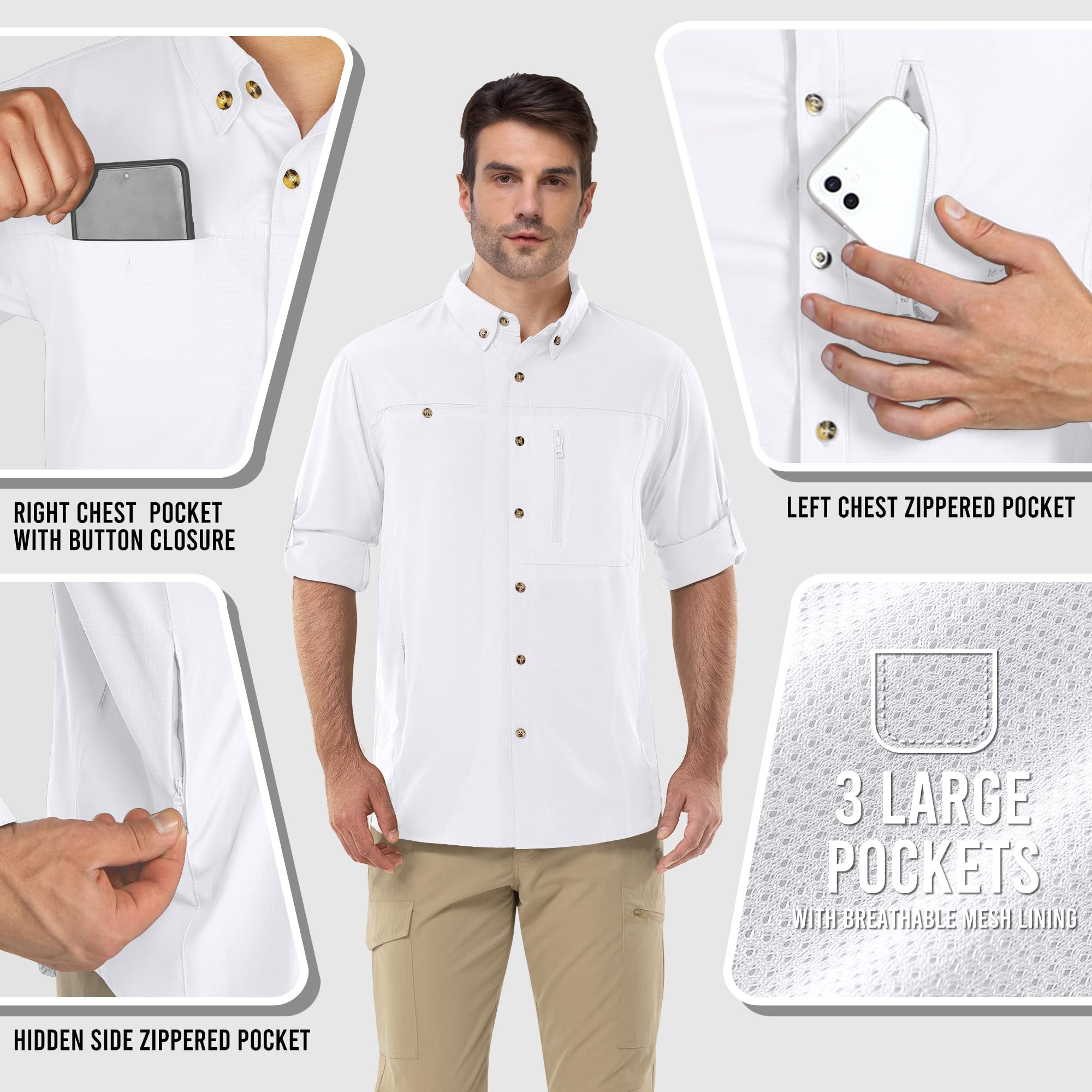 Outdoor Ventures Informal Camisa Abotonada para Hombre