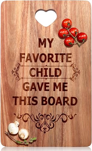 Regalos para mamá, papá de hija, hijo, decoración de madera, tablas de charcutería, tabla de cortar de madera de acacia, regalo de Acción de