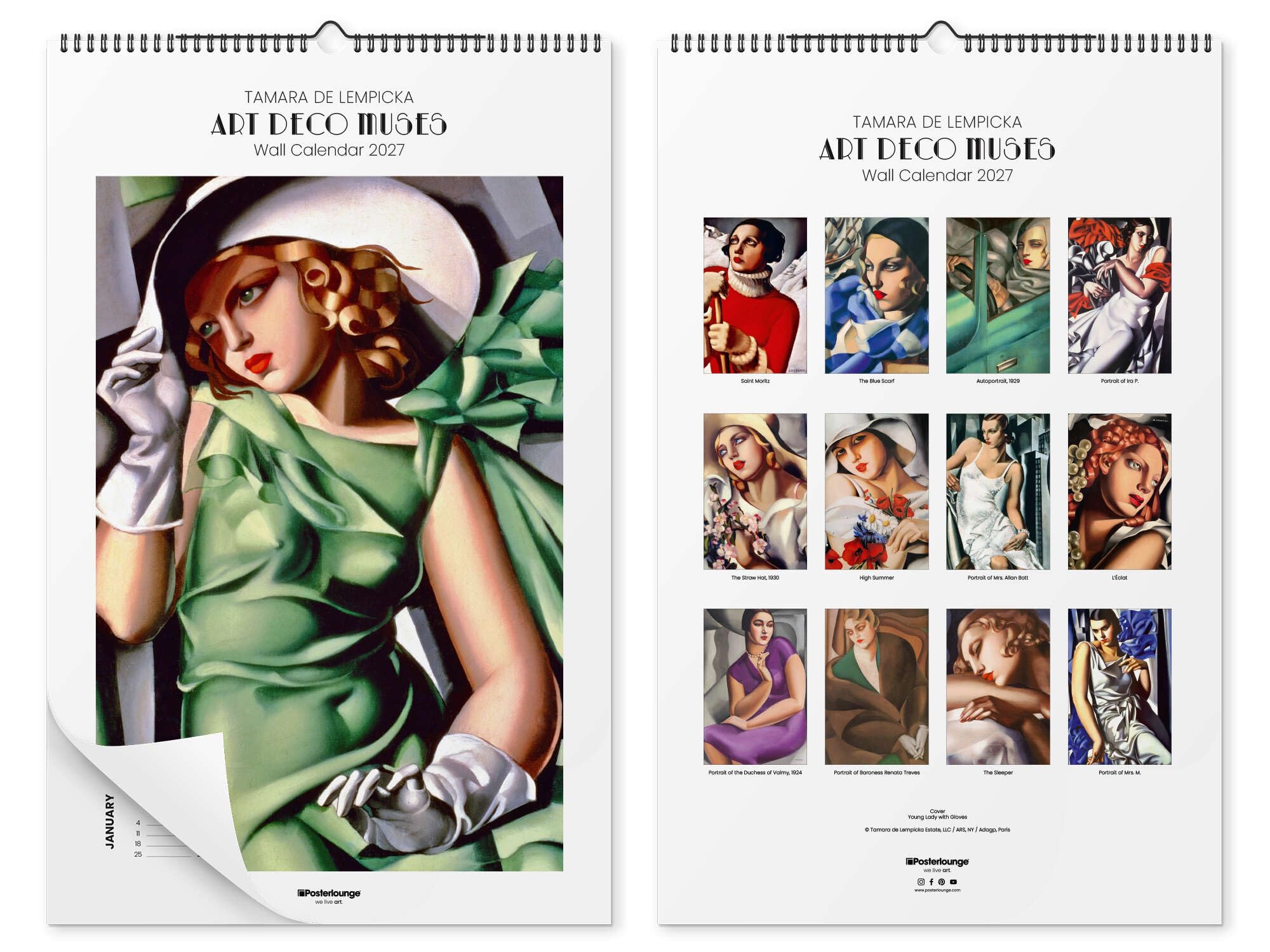 Tamara de Lempicka Wall Calendar - Art Deco Muses 2027 Wall calendar