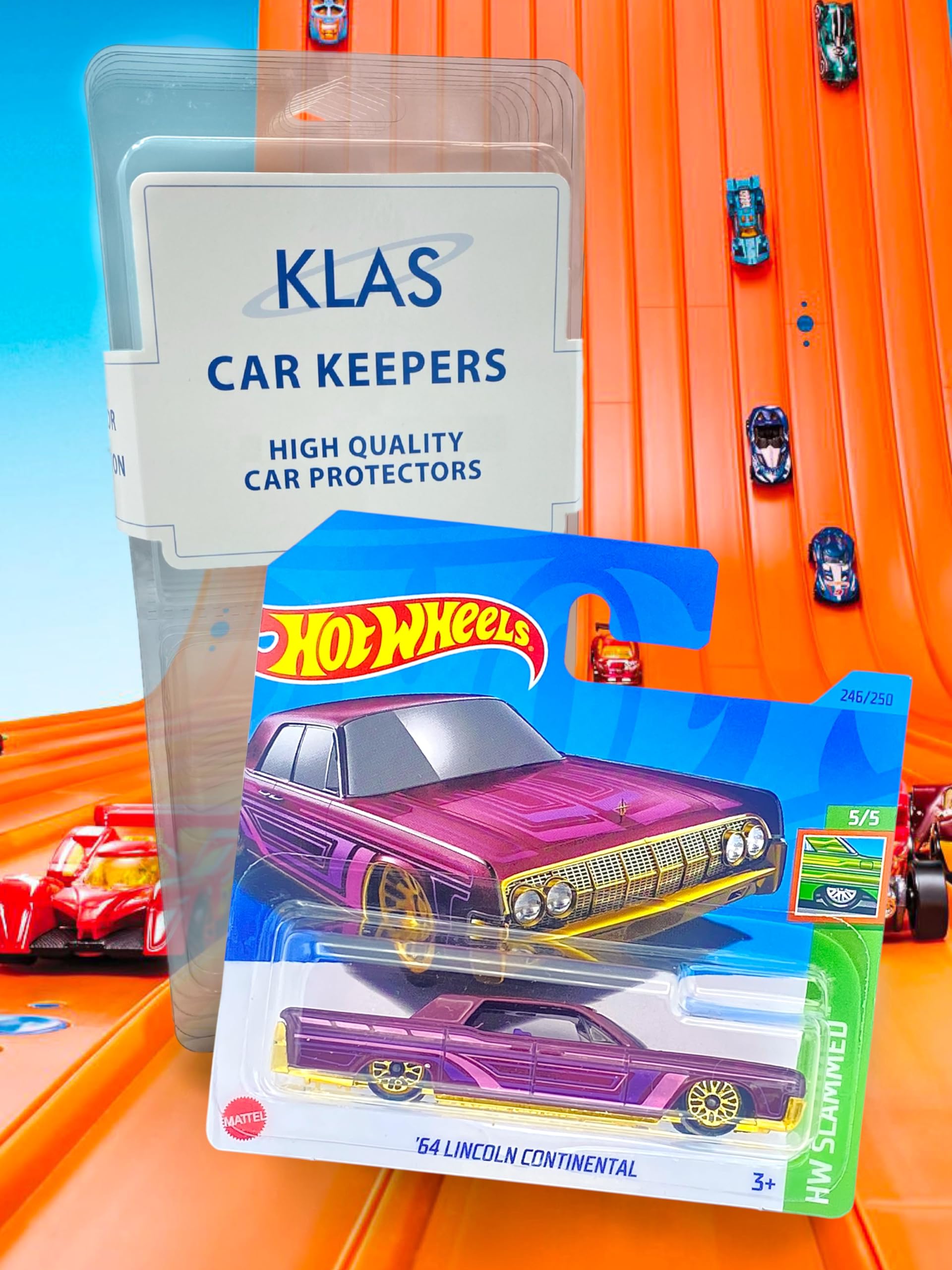 Hot Wheels '64 Lincoln Continental (Dark Red, Pink & Gold) 5/5 HW Slammed, 2023-246/250 (Short Card) - Image 3