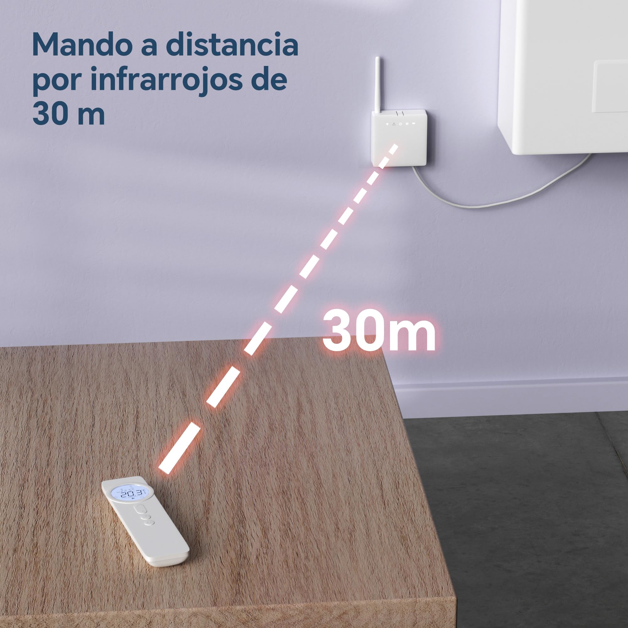 Termostato WiFi Caldera de Gas, Digital Inteligente Programable Semanal a Pilas - Compatible con Alexa, Google Assistant y Tuya Control