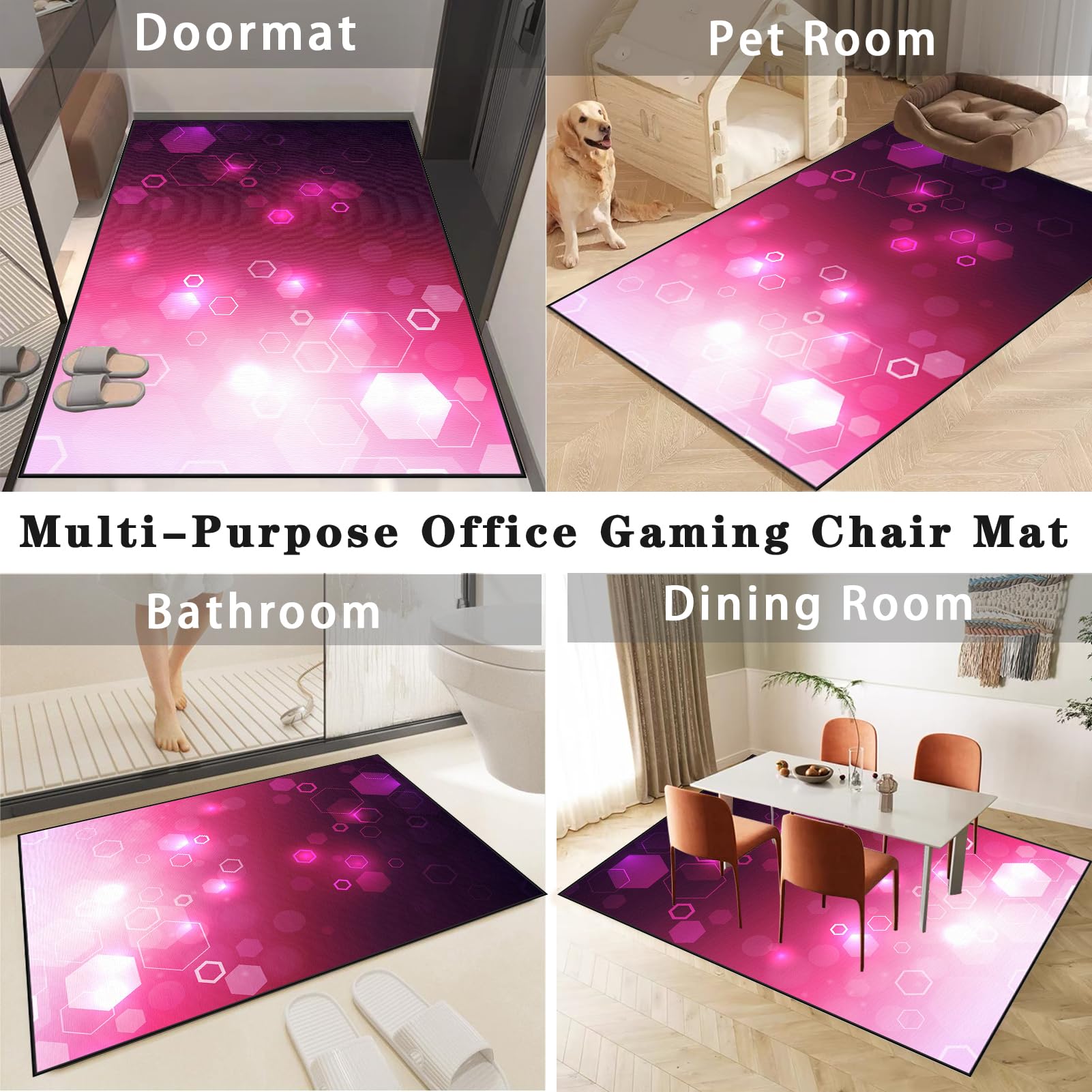 Tapis Protège-Sol pour Chaise de Gaming, Tapis de Chaise de Bureau, Tapis Gaming Sol pour Sols durs, Tapis pour Protection de Sols Lavable Antidérapant, Tapis de Sol Gaming 120 x 140 cm