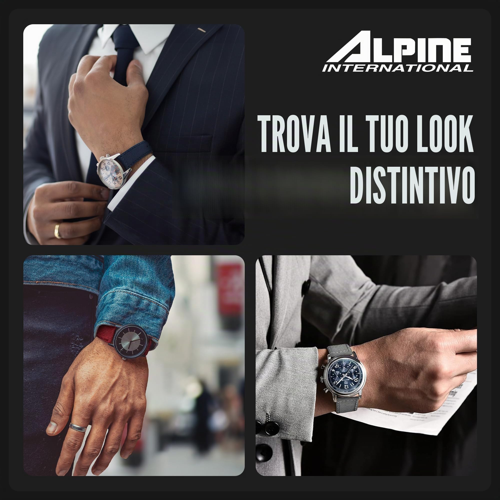 Cinturino per orologio in tessuto Cordura Alpine, cinturino di ricambio a sgancio rapido, rivestimento posteriore impermeabile, cinturino in pelle per donne e uomini, compatibile con cinturini