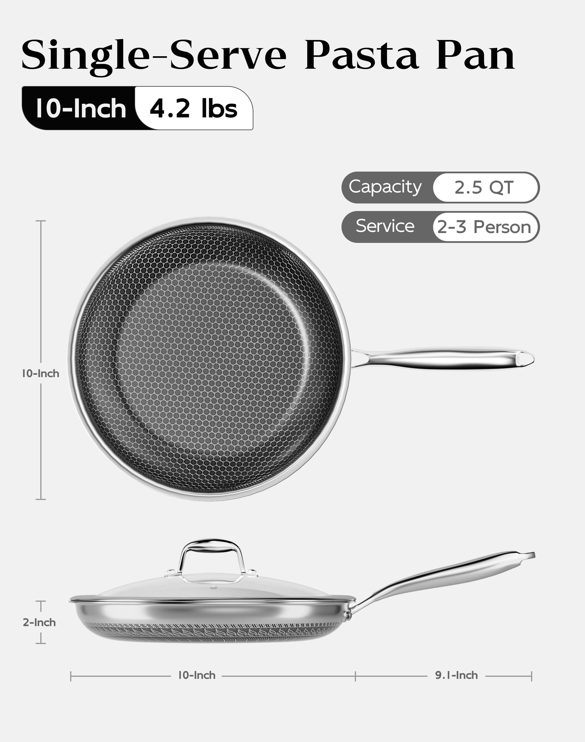 XBM 10" Nonstick Frying Pan with Lid - PFAS-Free -2 XBM 10" Nonstick Frying Pan with Lid - PFAS-Free -2