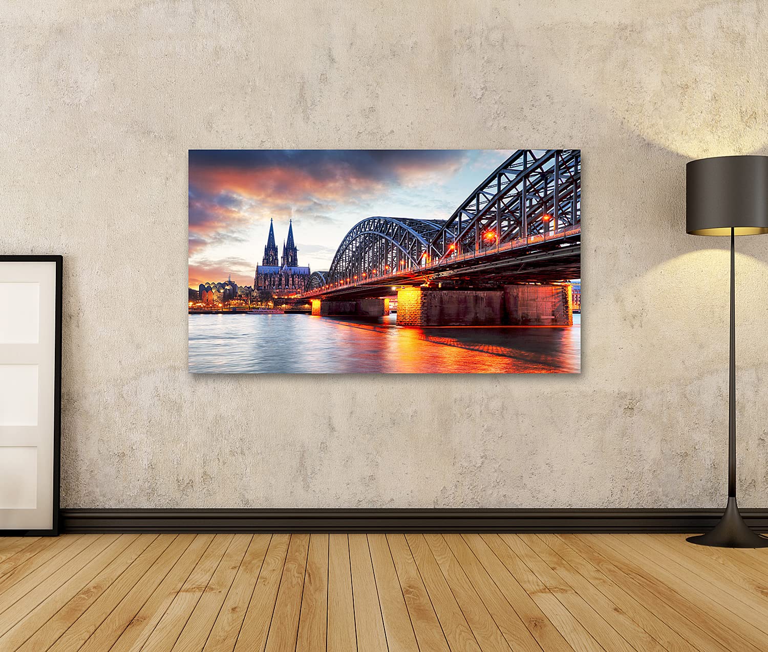 Quadro Su Tela Cattedrale Di Colonia E Orizzonte, Quando Il Tramonto Germania 69834618
