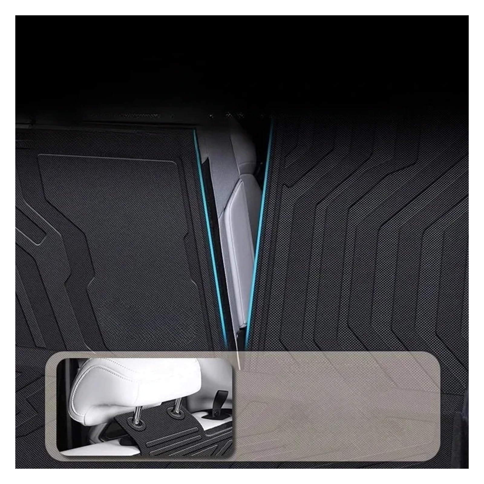 Kofferraumwanne Für BYD Für Yuan UP Für Yuan Für Pro Für ATTO 2 2024 2025 Hinten Sitz Rückenlehne Schutz Pad Stamm Matte Anti-Kick Pad Kofferraumschutz(Backing Cushion,Three Rear headrests)