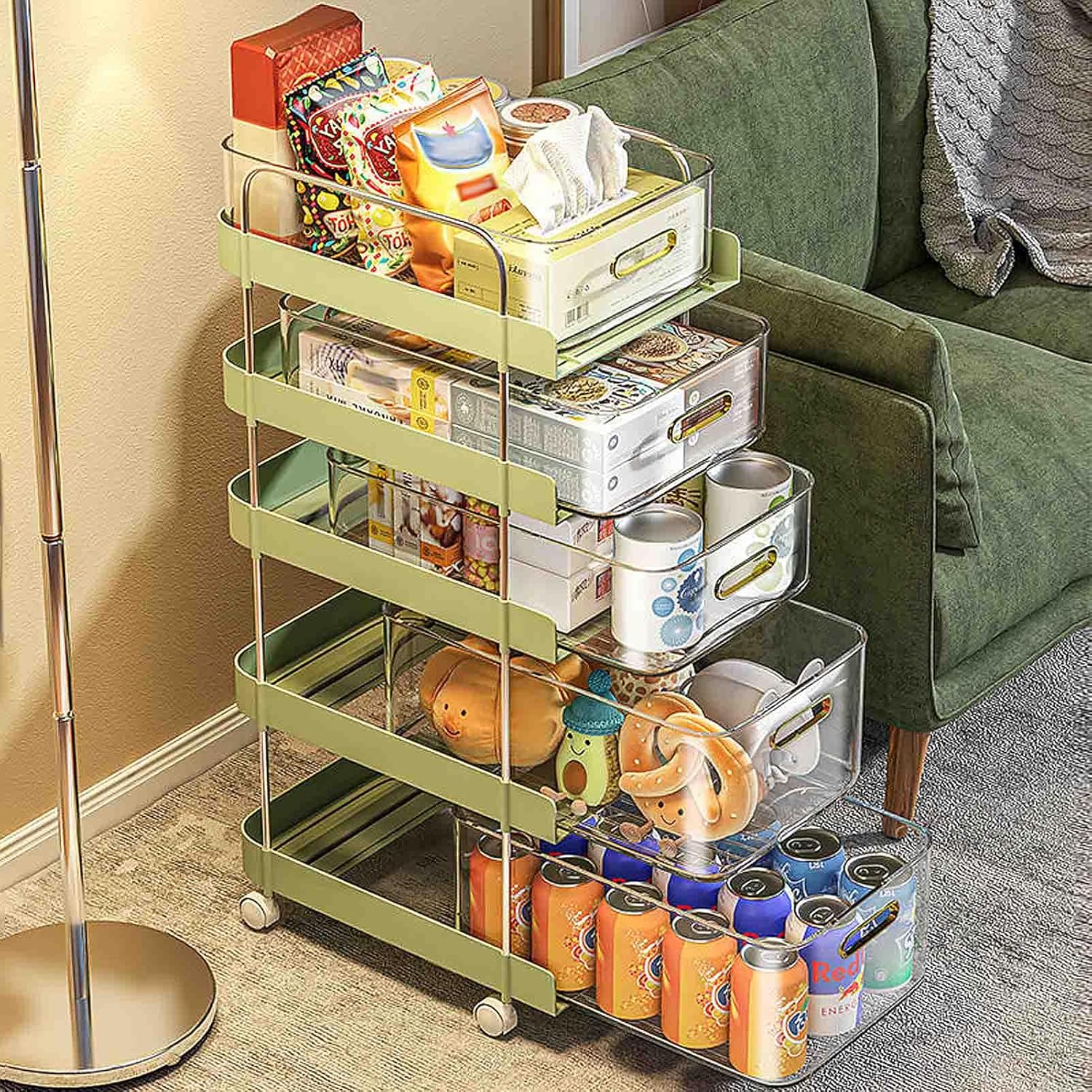 15-Drawer Rolling Storage Cart, Multipurpose Mobile Utility Cart E 968902