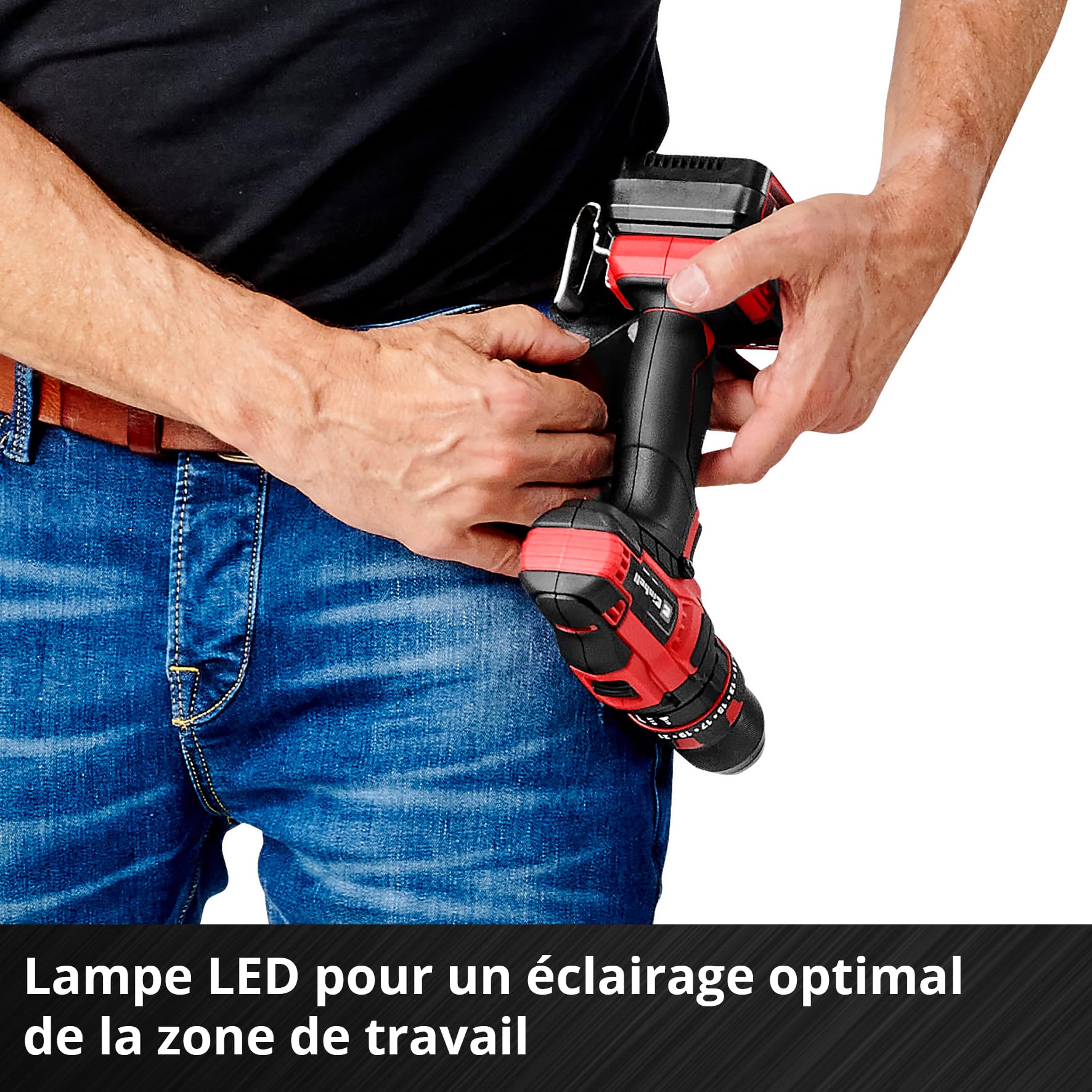 Einhell Perceuse-visseuse à percussion sans fil TE-CD 18/44 Li-i (1 x 2,5 Ah) Power X-Change (18 V, 44 Nm, perçage à percussion, mandrin métallique 13 mm, 2 vitesses, avec batterie 2,5 Ah et chargeur)