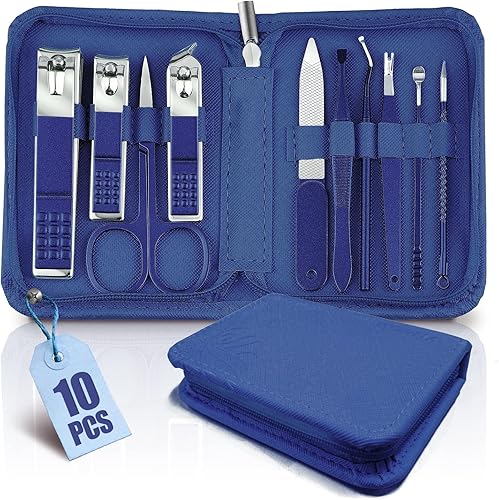 Miniatura 7 de WOAMA Juego de manicura - Kit de pedicura 10 en 1 con bolsa negra, kit de manicura para mujeres y hombres