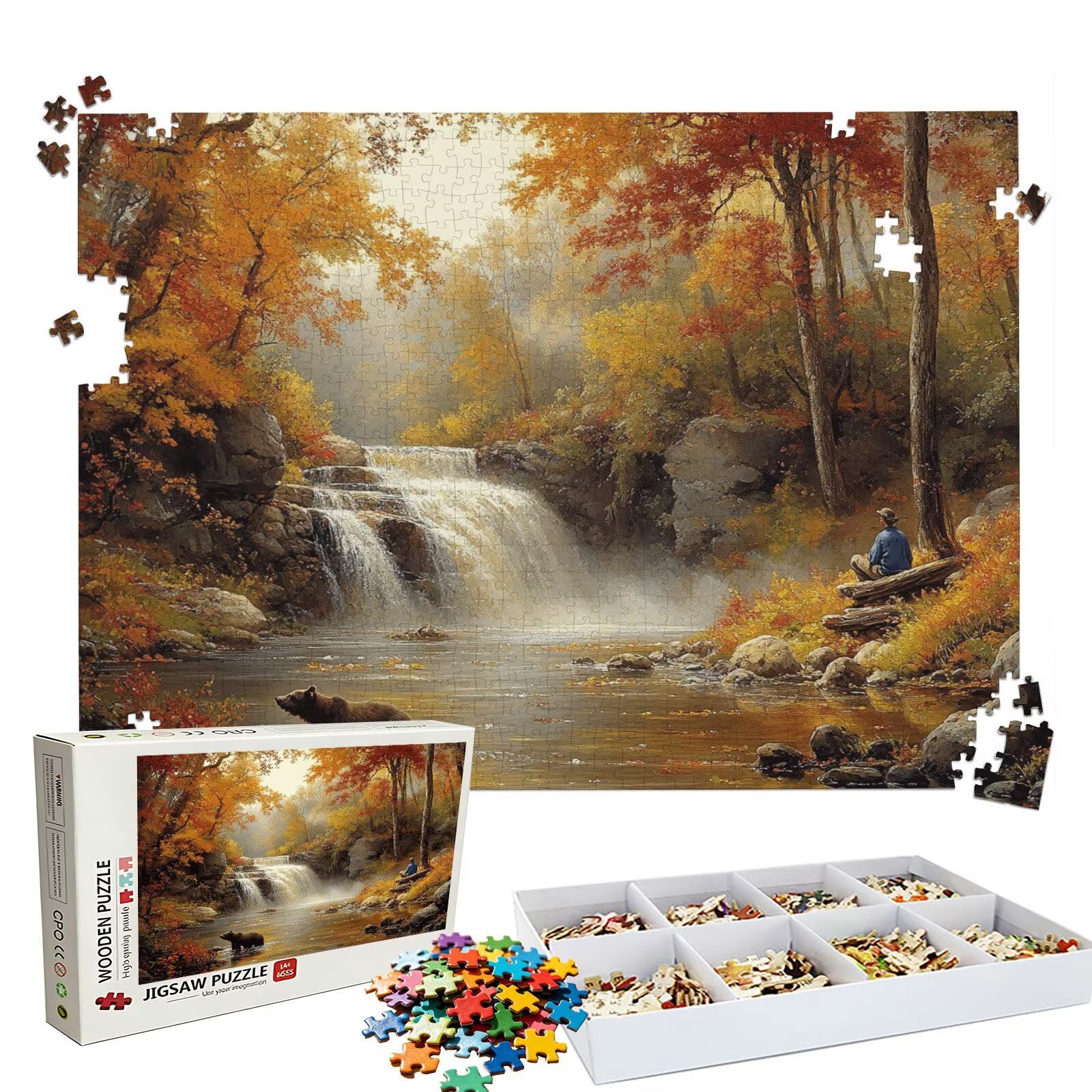Puzzle 1500 elementów, 1500 elementów, dla dorosłych, zwierzęcych wzorów, drewniane puzzle, zestaw "zrób to sam" dla dorosłych, gruby materiał i idealne uzębienia, powierzchnia bez odbić, puzzle dla