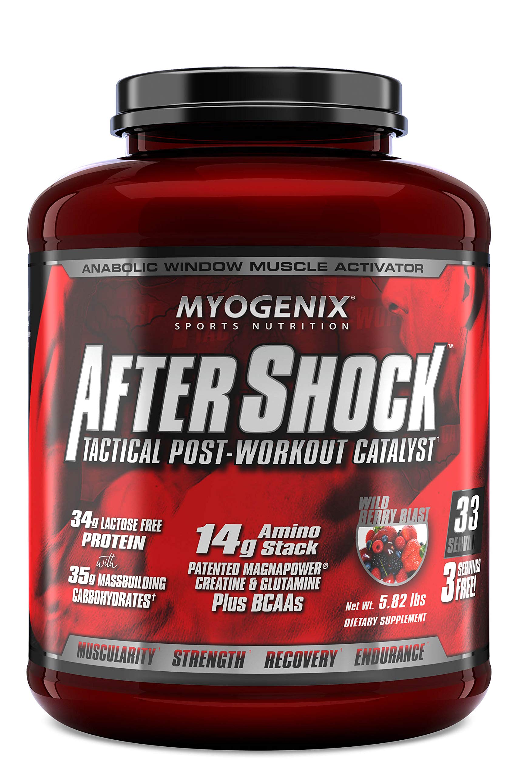 Myogenix Aftershock Post Workout, Unlimited Muscle Growth | Anabolic Whey Protein | Mass Building Ca