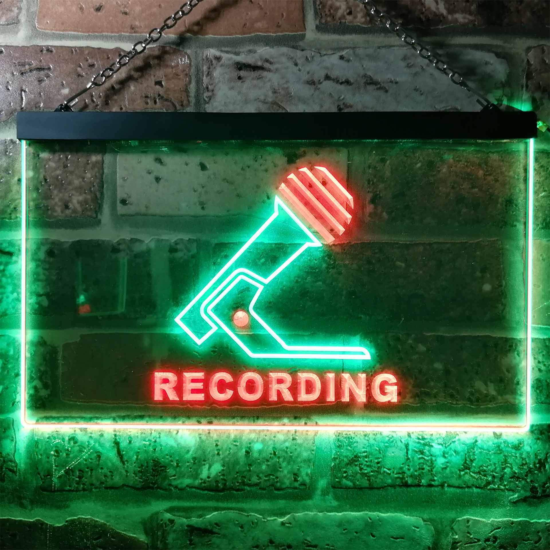 ADVPRO Recording Studio On Air Illuminated Dual Color LED Enseigne Lumineuse Neon Sign Vert et Rouge 400 x 300mm st6s43-i0799-gr