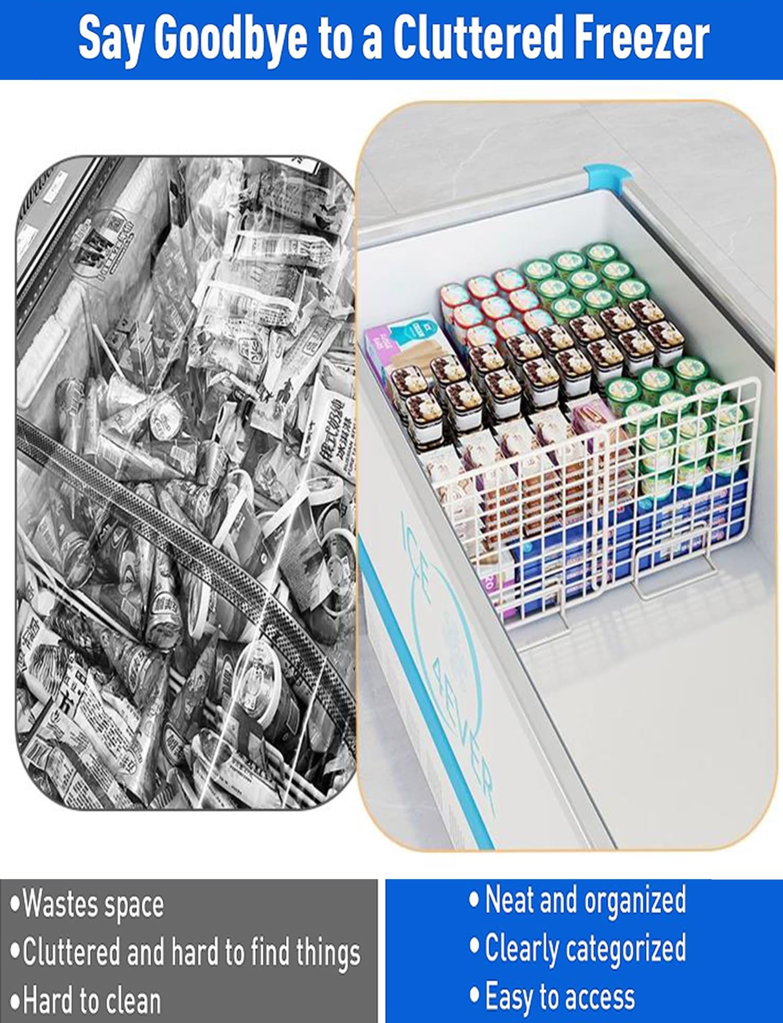 Separador Congelador Ajustable Organizador Alambre para Freezer