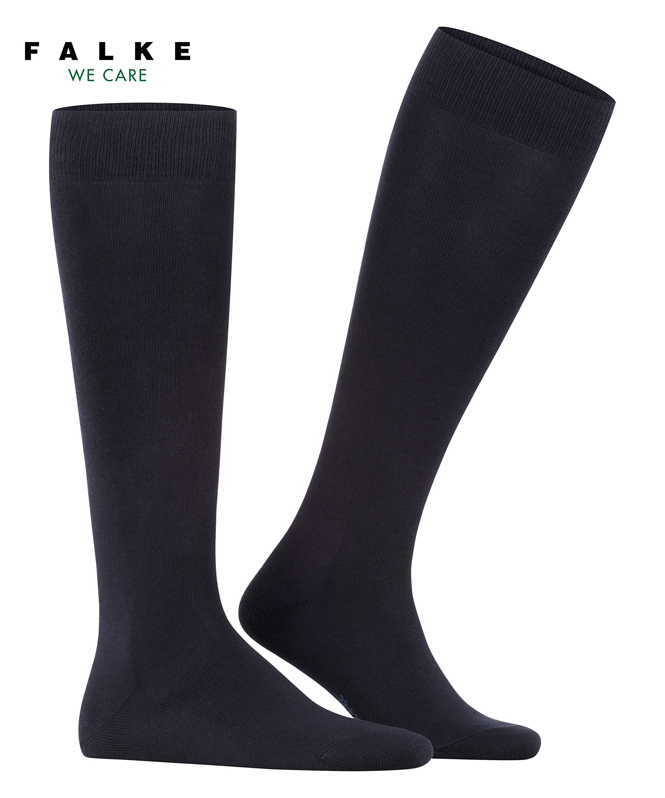 FALKE Mężczyźni Podkolanówki Family M Kh bawełna długie jednokolorowe 1 Para, Niebieski Dark Navy 6375, 43-46