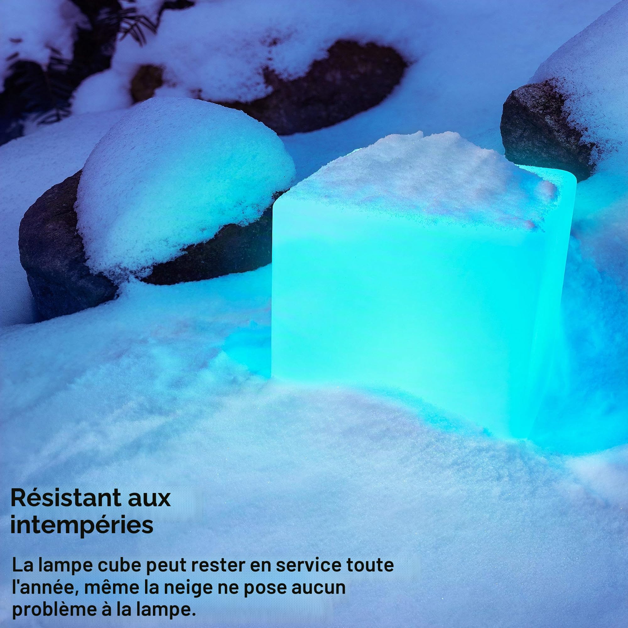Bonetti Cube lumineux solaire à LED IP67 / RVB 8 couleurs changeantes Lampe décorative de jardin Env. 30 x 30 cm