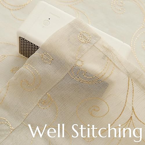 Miniatura 9 de jinchan Cortinas de lino traslúcidas para sala de estar de 63 pulgadas de largo, cortinas texturizadas de lino para dormitorio, tratamientos de