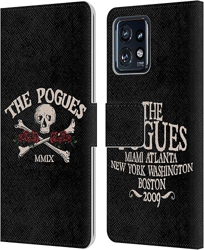 Miniatura 1 de Head Case Designs Officially Licensed The Pogues Skull Graphics Leather Book Wallet Case Cover Compatible with Motorola Moto Edge 40 Pro
