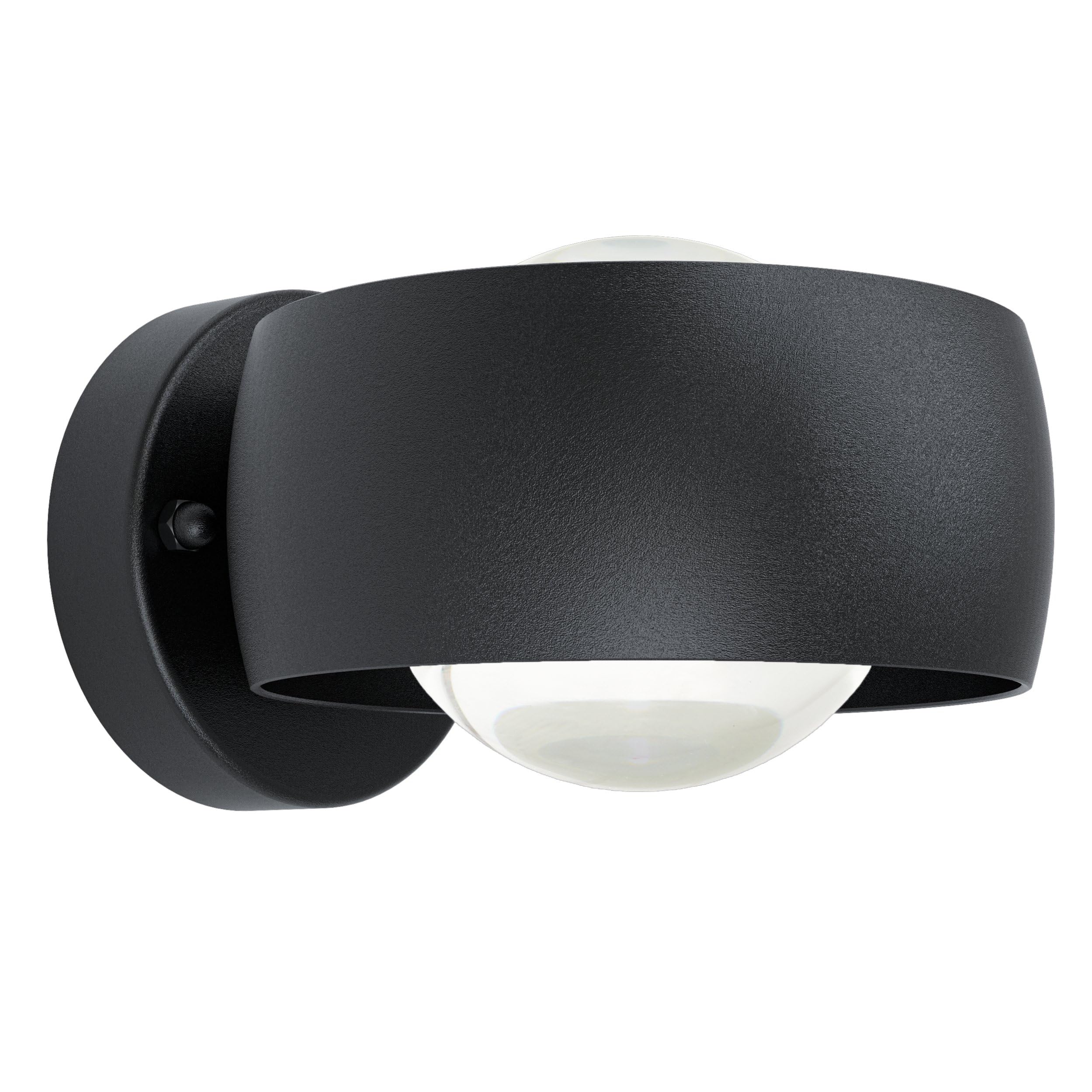 EGLO LED zewnętrzna lampa ścienna Treviolo 1 | 2-płomienna oprawa z odlewu aluminium w czerni i białego tworzywa, lampa zewnętrzna światło ciepłe, IP44
