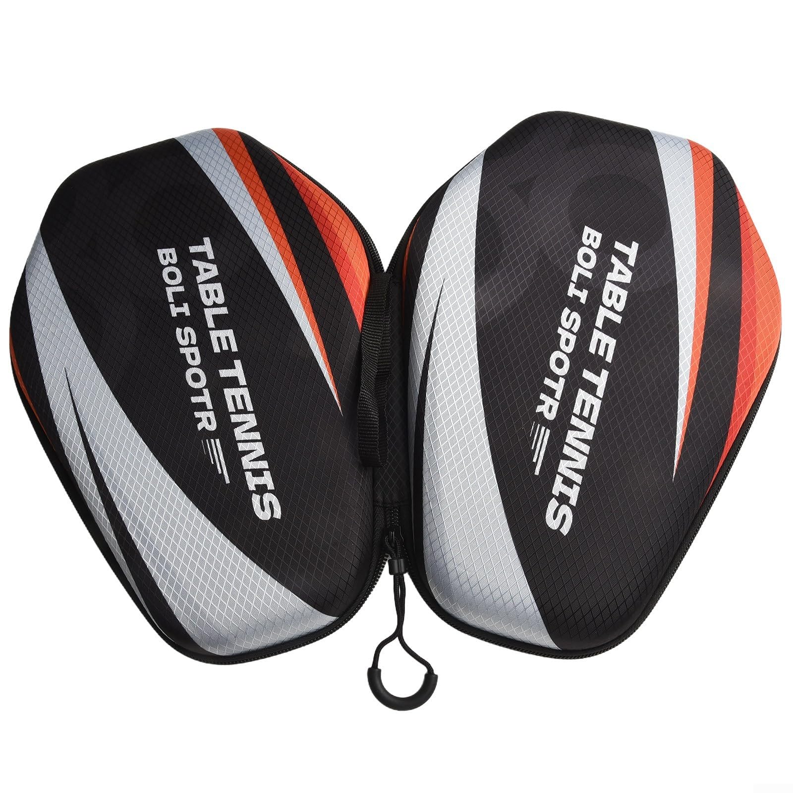 1 PZ Borsa per racchette da ping pong EVA Custodia rigida impermeabile con fascia elastica cinghia da polso per 2 pagaie e palline nero