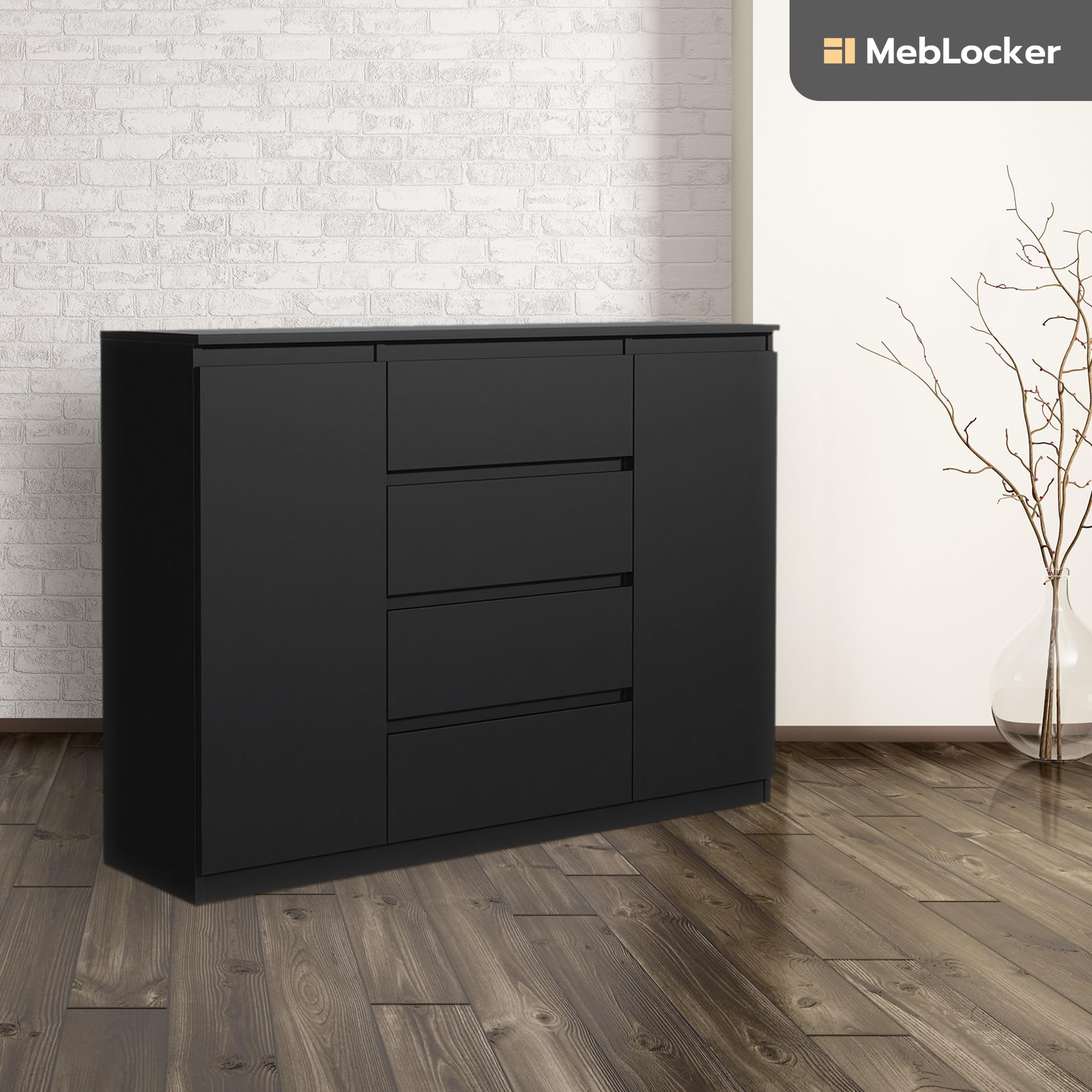 Commode 8 Tiroirs MebLocker 140cm - Chêne Sonoma Moderne !