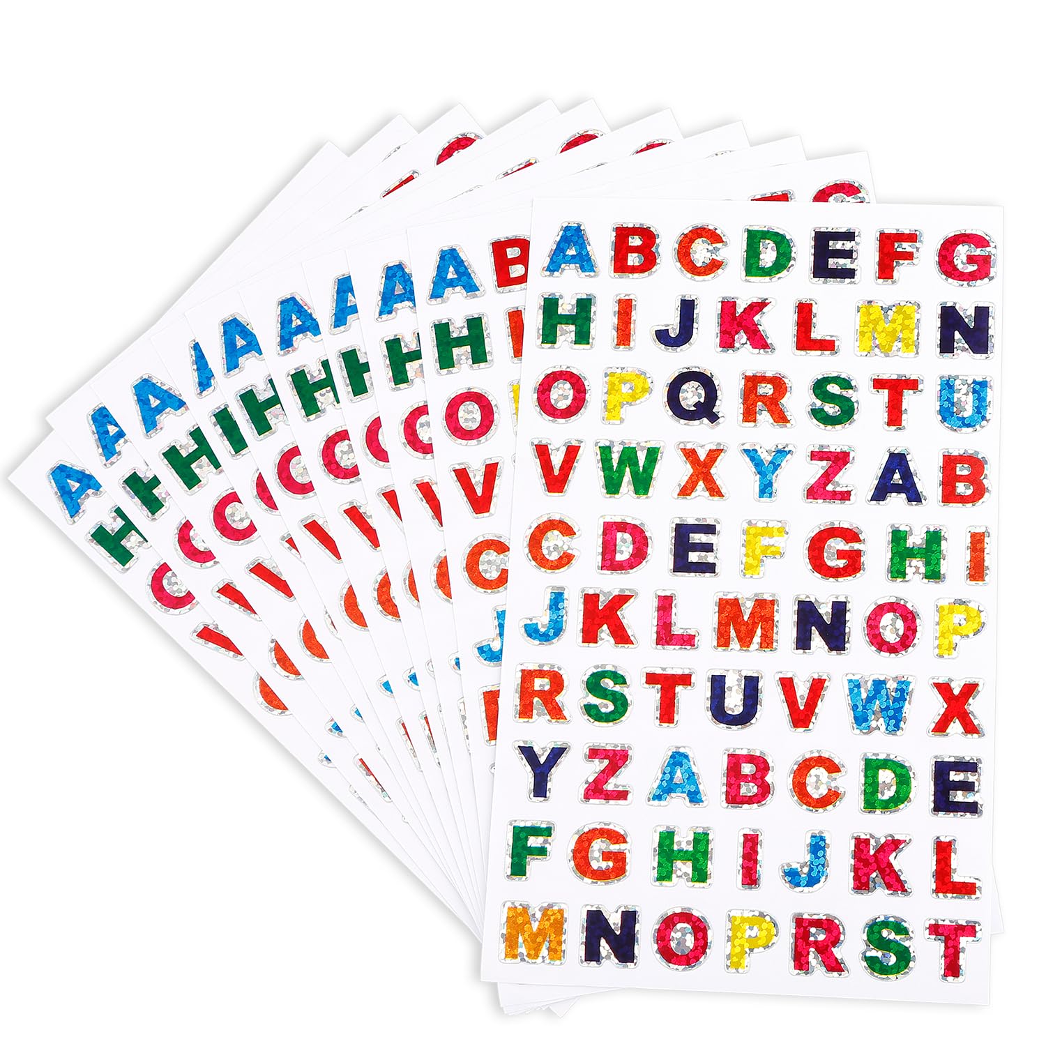 Thyonta 20 Sheets Glitter Letter Stickers - Self Adhesive Alphabet Stickers Scrapbook Letters A to Z Stickers for Kids' Crafts, Decor, Cards, Bottles, & More!