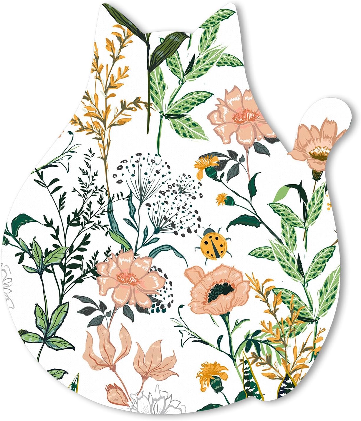 Funny Mouse Pad Cute Cat Shape Office Desk Accessories Decor for Women 9.65 x 8 Inch Small Mousepad with Non-Slip Rubber Base Washable Waterproof, Beautiful Floral