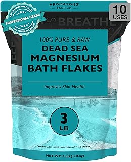 Aromasong Magnesium Flakes for Bath from The Dead Sea- 3 LB Resealable Pack Magnesium