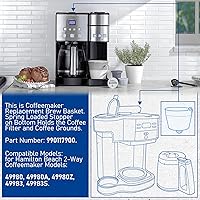 Vista 2 de Cesta de café de repuesto 990117900 para modelos Hamilton Beach FlexBrew 49980Z 49983 49983S