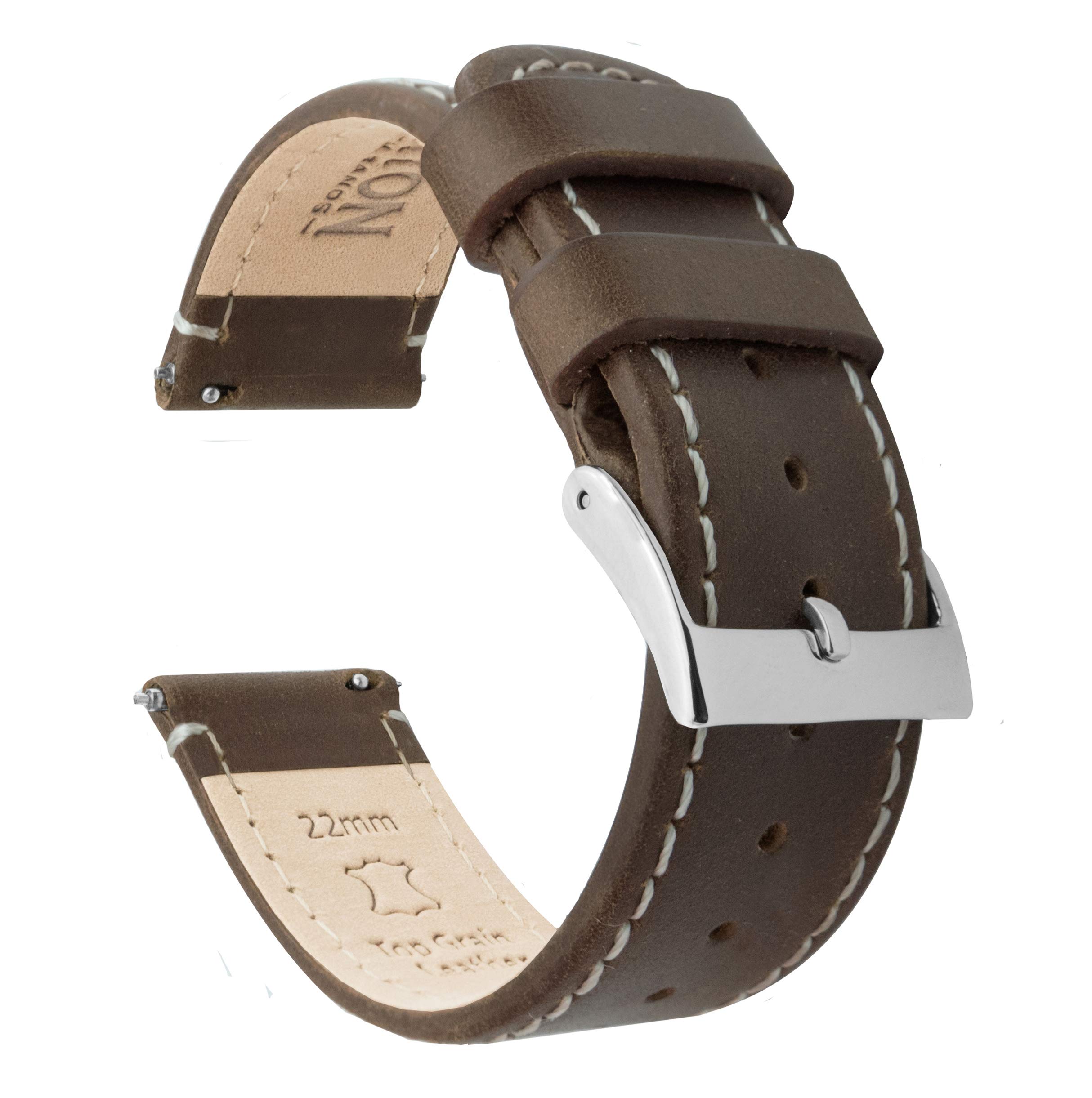 BARTON WATCH BANDS - Top Grain Leather Watch Bands Compatible with Apple Watch Models - 1, 2, 3, 4, 5, 6, 7, 8, 9, 10, SE, Ultra &amp; Ultra 2