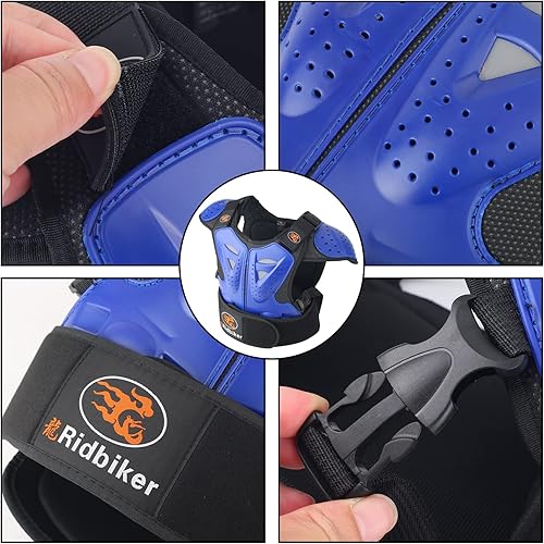 Miniatura 6 de Niños Dirt Bike Gear - Protector de pecho para motocross, chaleco de armadura de motocicleta, protector de codo, rodilleras, espinilleras, equipo de