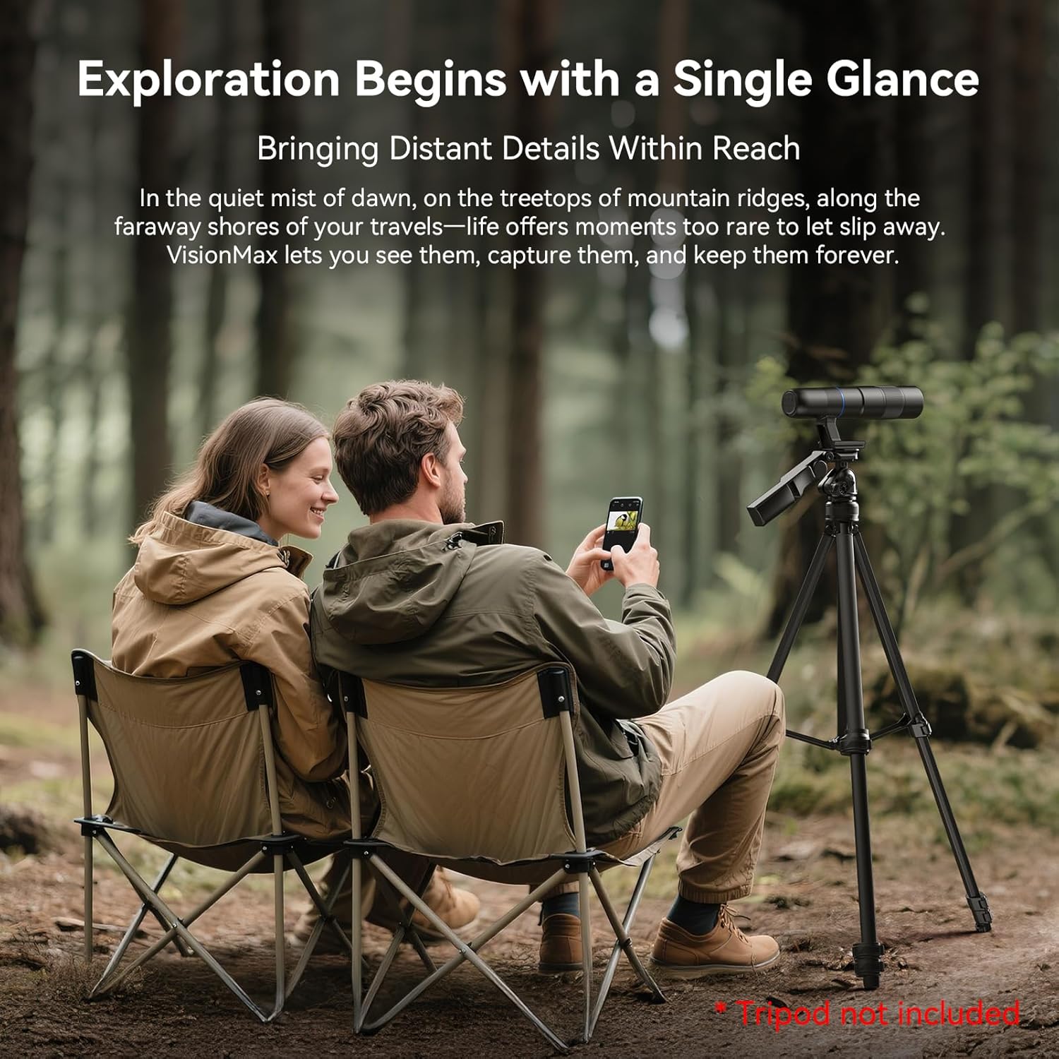 45X Wireless Digital Telephoto Lens, High Power HD Electronic Telephoto Phone Lens with 2.4G Wi-Fi App Connect, 1500mAh Battery for Birdwatching, Watch Concerts, Watch Match, Moon Viewing