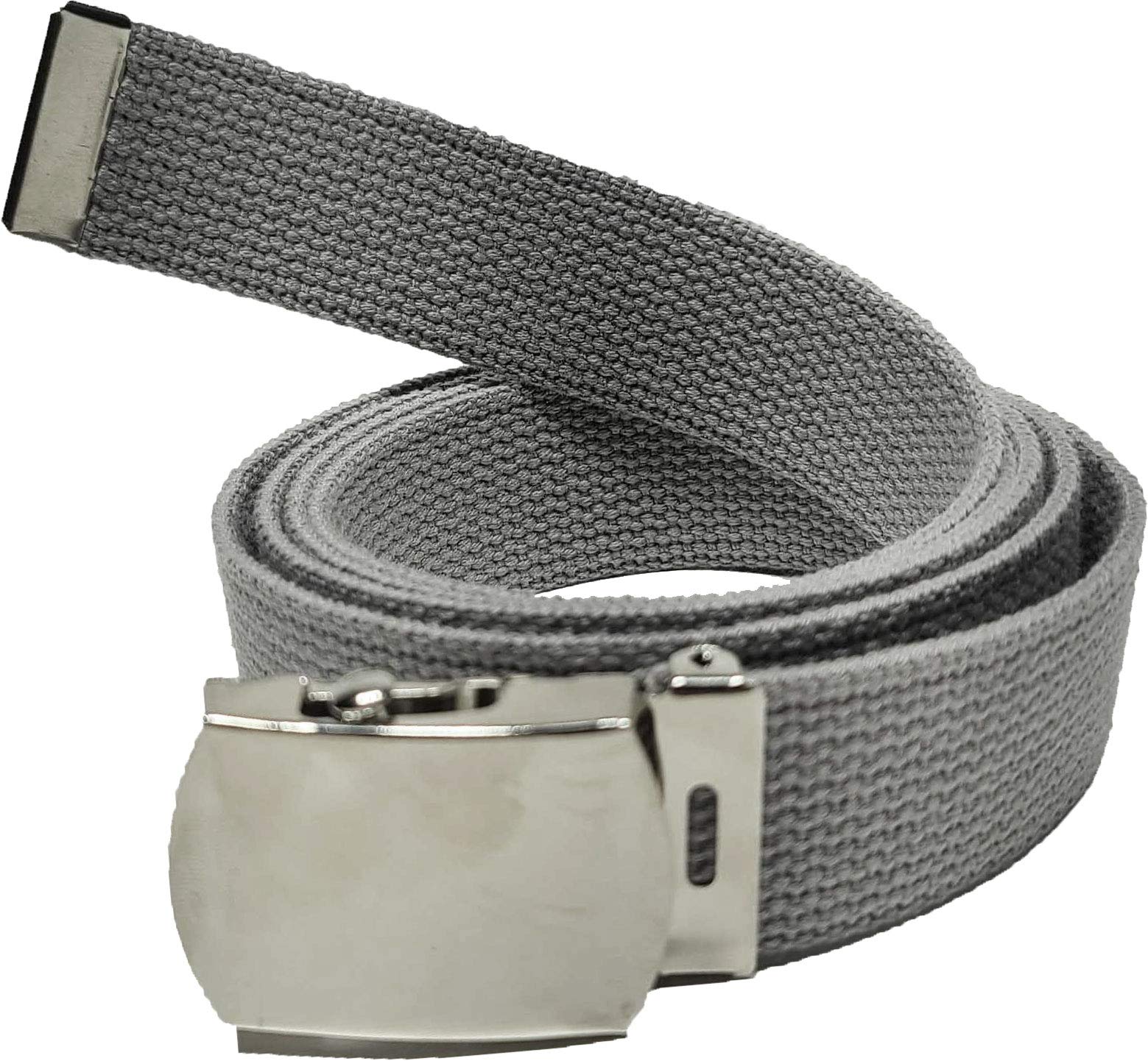 ARMYU Army Web Belt 100% Cotton Canvas Military Color Webbed Belts with Slider Buckle 54" Long