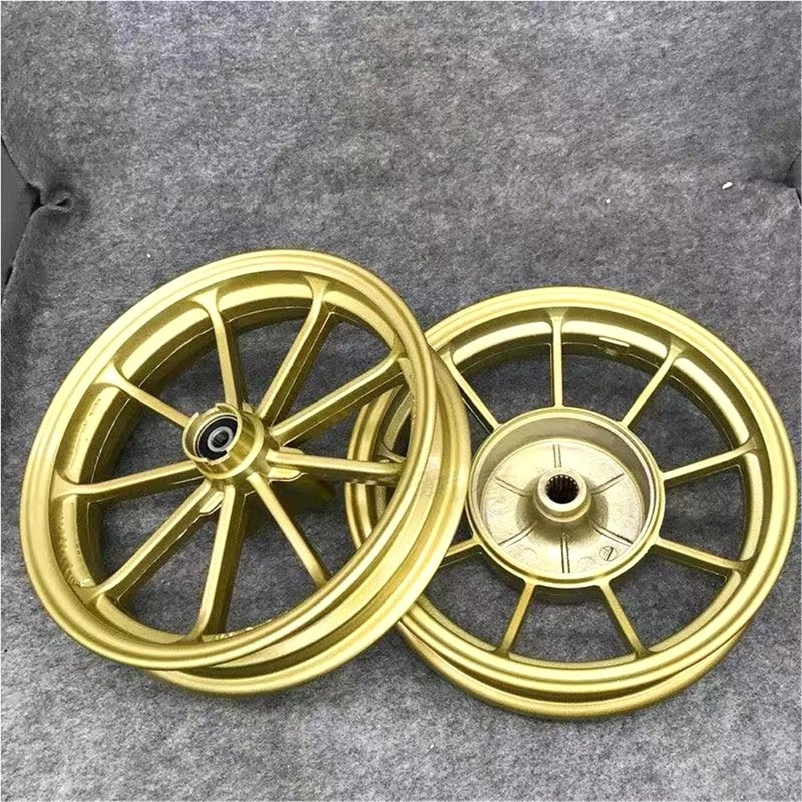 Przednia Tylna Piasta Pasuje do CUXI 100cc RSZ 100 FORCE 100 GY6125 10 Cal motocykl dziewięć pazurów piasta koło hamulca bębnowego Piasty kół motocyklowych(Black 1set)
