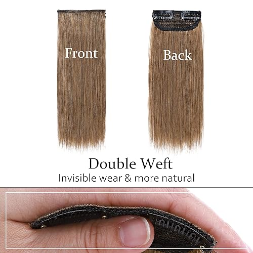 Miniatura 2 de SEGO Extensiones de cabello humano corto con clip de 8 pulgadas, extensiones de cabello humano para mujeres con cabello adelgazante que añade