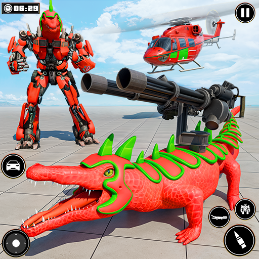 Roboter-Krokodil-Auto-Stadtkampf-Tierroboterspiele