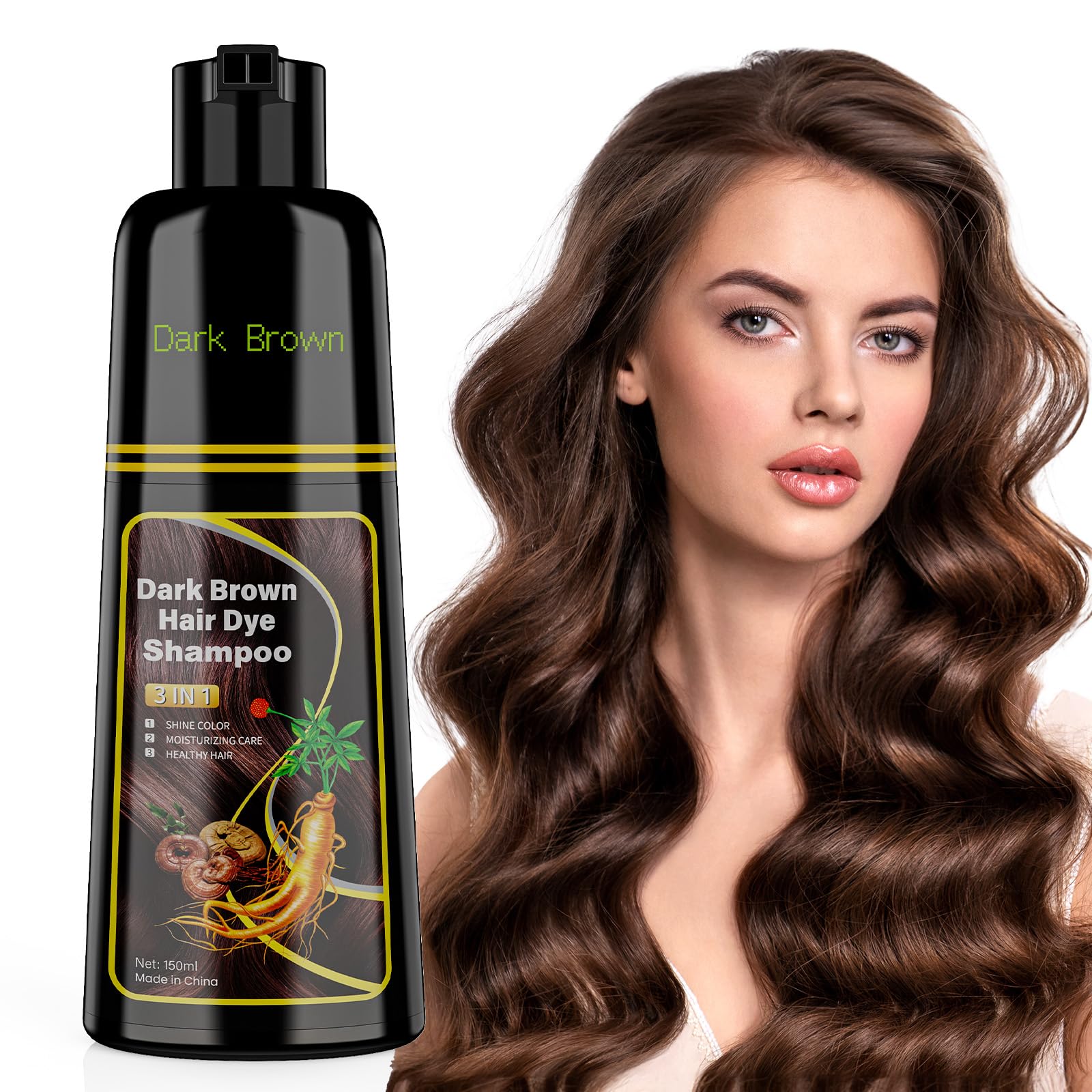 Amazon.com : JUANCHI Dark Brown Hair Dye Shampoo 3 in 1, 150ML