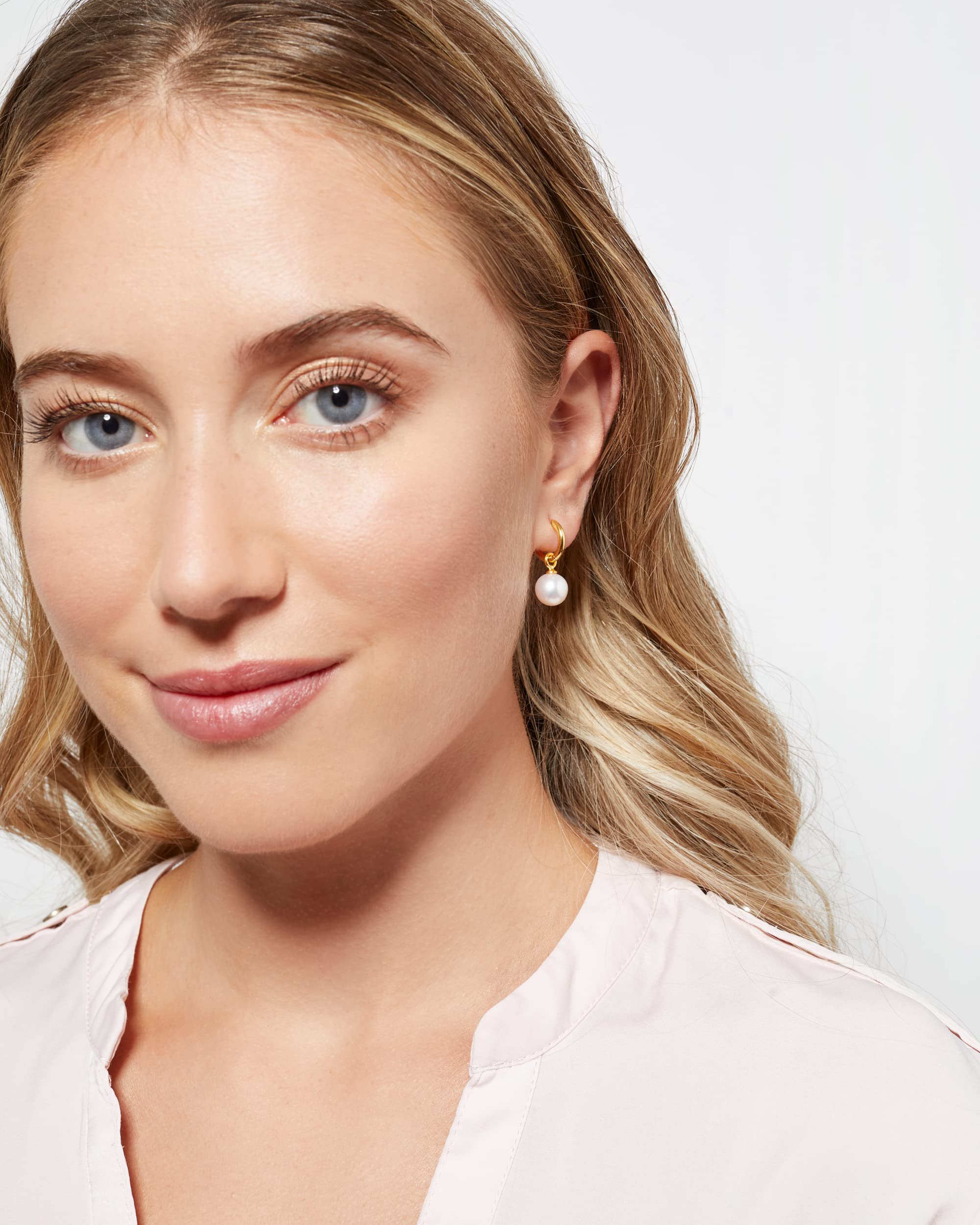 Creolen für Damen, 12 mm, mit austauschbarem Süßwasser-Zuchtperlen-Charm Secret & You – Vermeil-Gold oder 925er Sterlingsilber