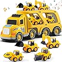 Veslier Construction Truck Toys for Boys Girls Age 3 4 5 6 Years Old,Carrier Transport Trucks for Kids 3-4 3-5 Year Old,Christmas Birthday Gift Toddler Toys.
