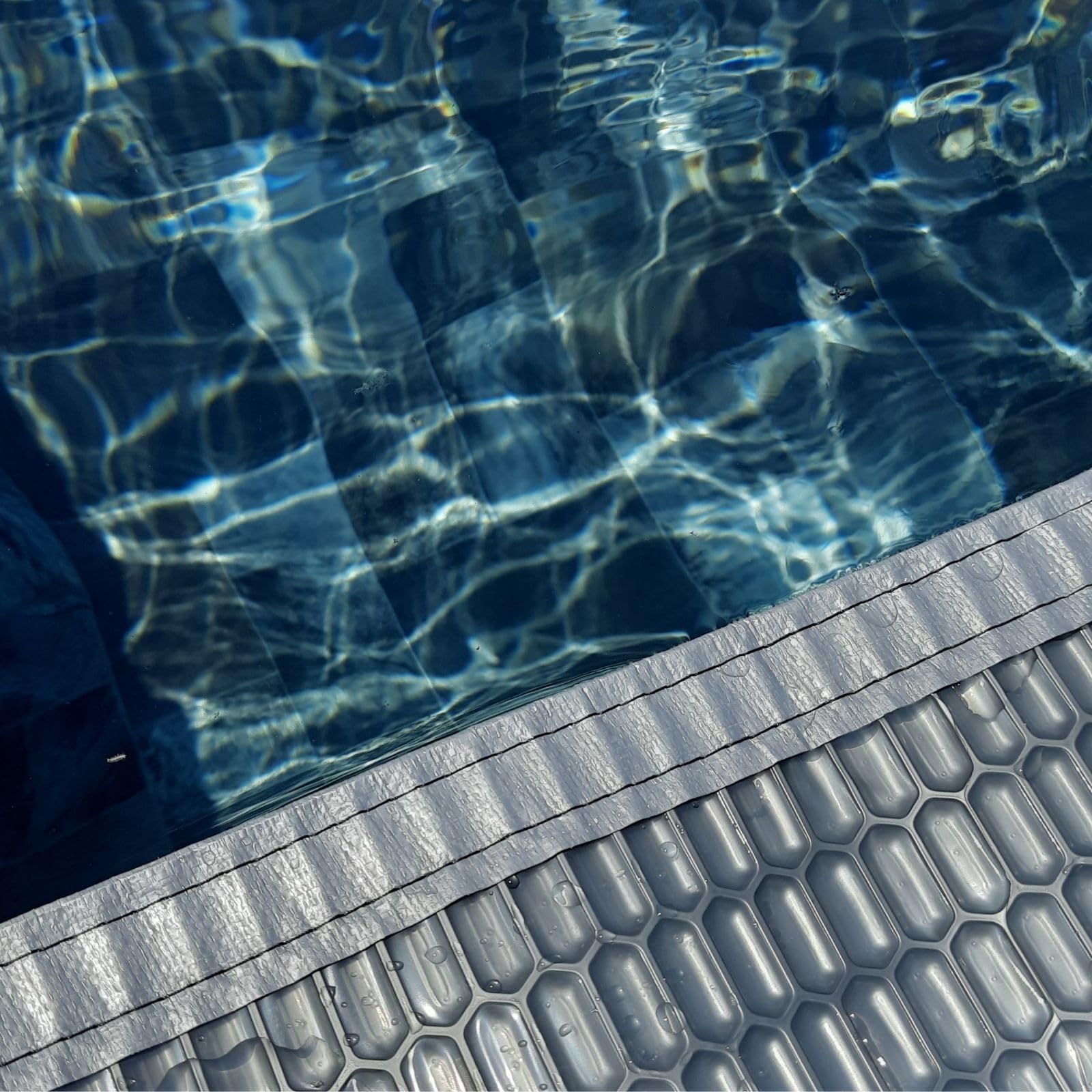 Bâche à Bulles Solaire Piscine 10 x 5 m - Epaisseur 500 Microns Premium - Bordée 1 Largeur - Technologie Alvéolaire Chauffante Anti Algues - Bleu/Gris